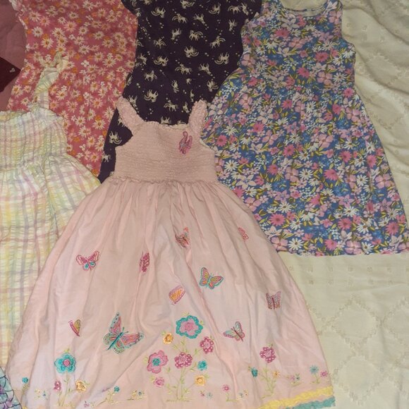Lot of 9 kids dresses Floral sleeveless long maxi short sleeve-GIRLS SIZE L 10 - Picture 2 of 5
